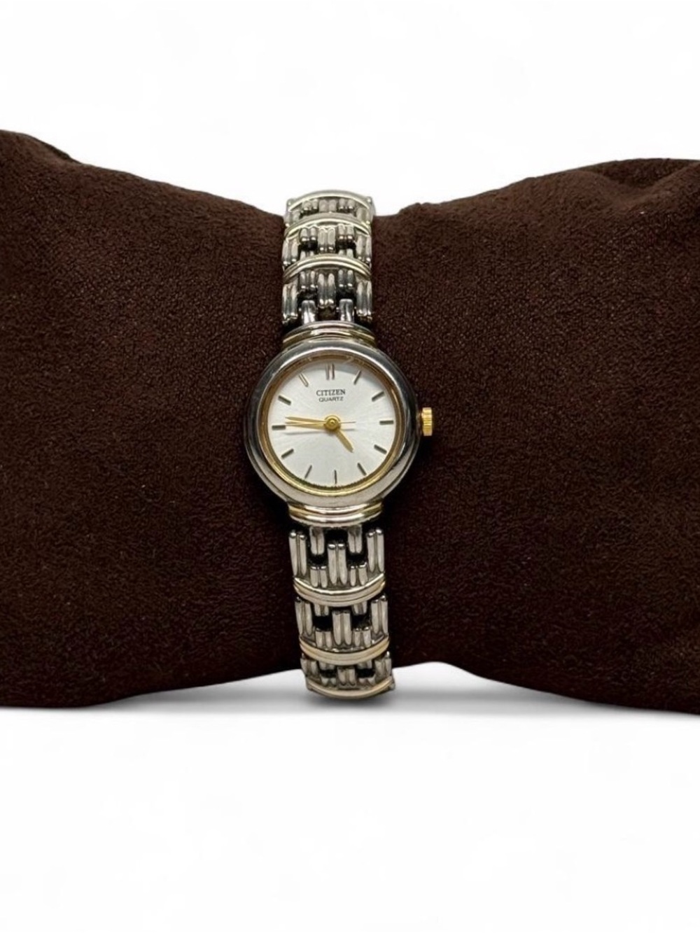 Vintage Citizen Women’s Quartz Watch Two Tone Bracelet Watch White Dial Japan